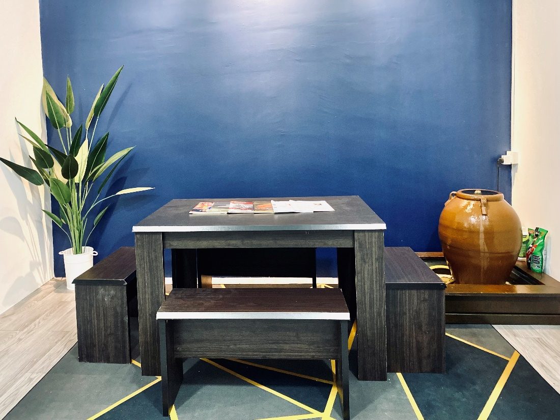 Deqara office pantry and seating area
